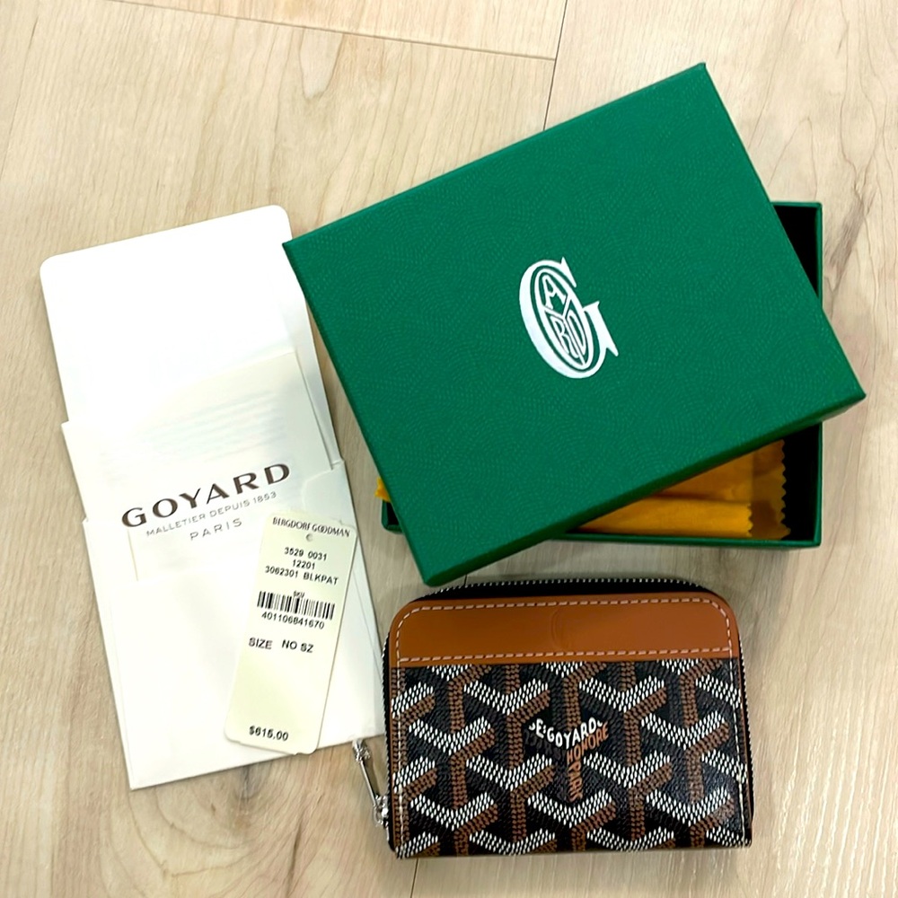 NWT Goyard Zip Card Case WALLET  black